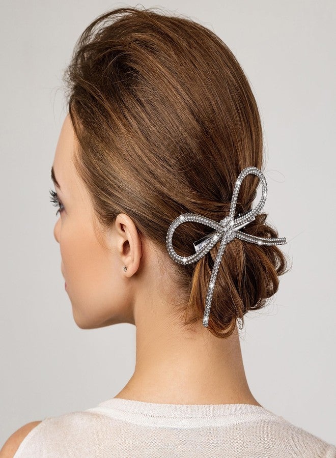 Mxxipp 2pcs Bow Hair Clips Rhinestone Crystal Bowknot Clips for Women Girls Party Halloween Vanlentine Mothers' Day - Image 5